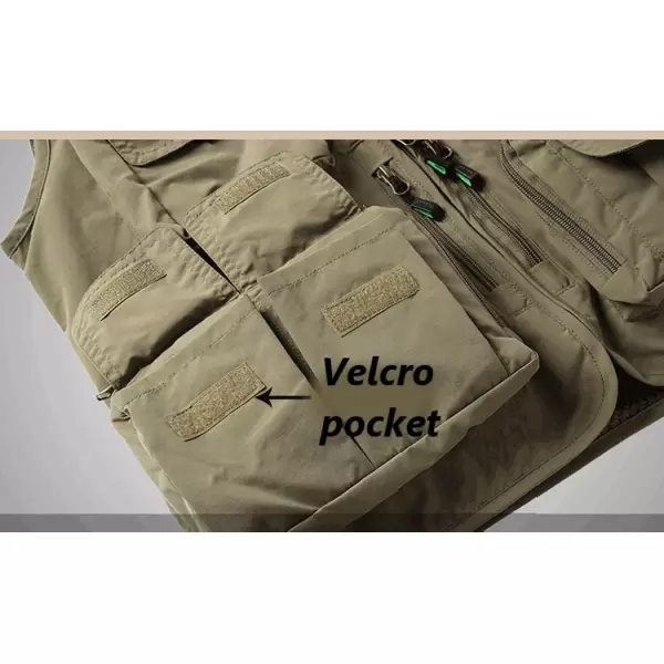 Men's Mesh Multi Pocket Detachable Back Breathable Outdoor Multifunctional Vest
