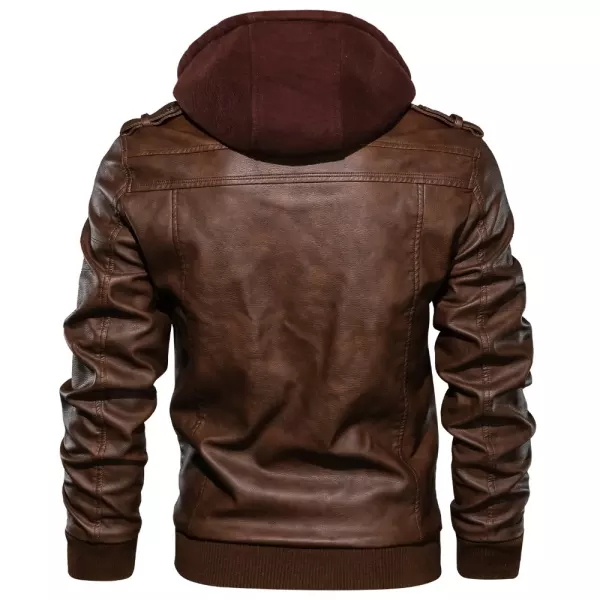 Mens Outdoor Cold-proof Motorcycle Leather Jacket