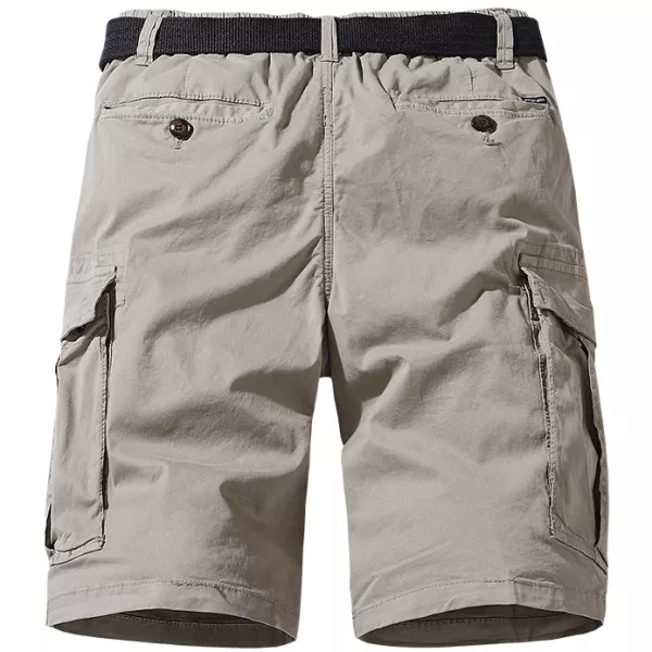 Men's Outdoor Solid Color Loose Multi-pocket Cargo Shorts