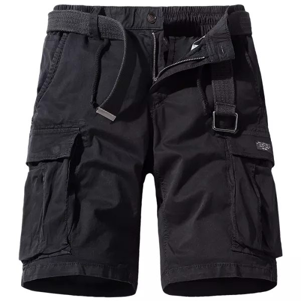 Men's Outdoor Solid Color Loose Multi-pocket Cargo Shorts