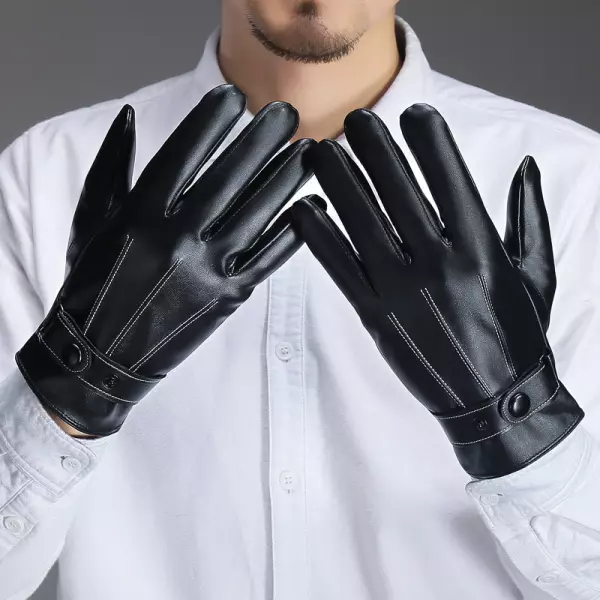 Outdoor windproof and rainproof leather warm gloves