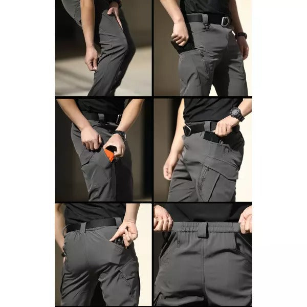 Men's Quick Dry Elastic Fabric Tear Resistant Tactical Multi Pocket Overalls