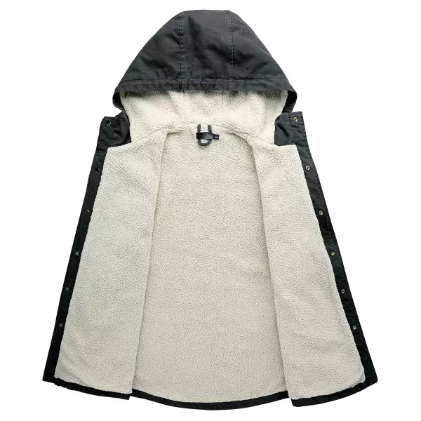 Men's Cashmere Multi Pocket Hooded Shirt Jacket