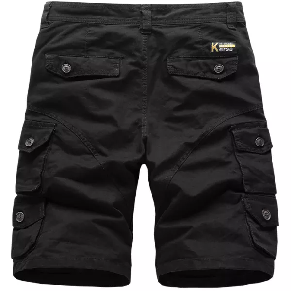 Men's Outdoor Solid Color Multi-pocket Loose Cargo Shorts