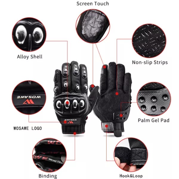 Motorcycle Protective Wear-Resistant Full-Finger Hard Shell Tactical Gloves