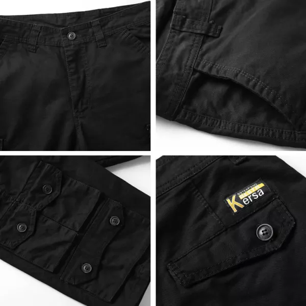 Men's Outdoor Solid Color Multi-pocket Loose Cargo Shorts