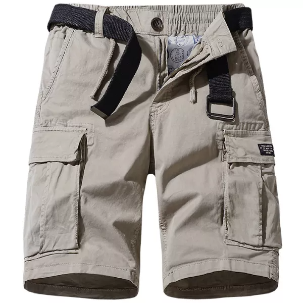 Men's Outdoor Solid Color Loose Multi-pocket Cargo Shorts