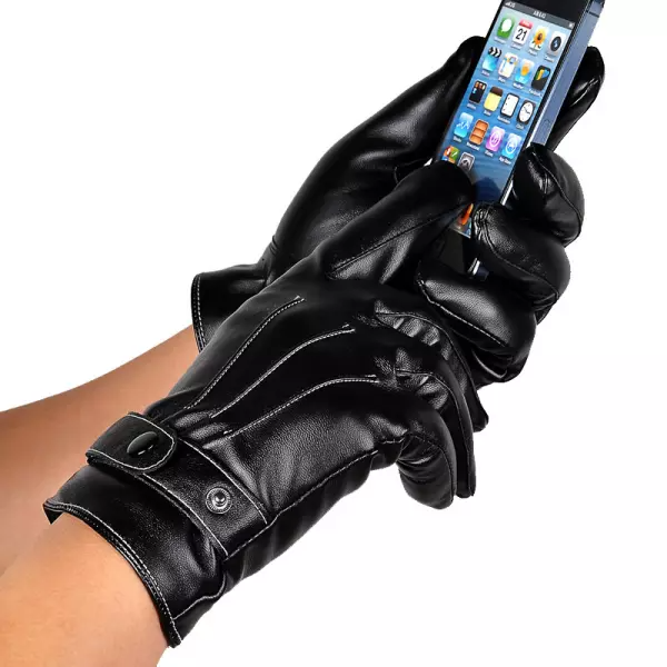 Outdoor windproof and rainproof leather warm gloves