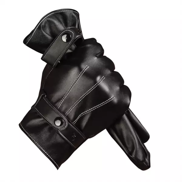 Outdoor windproof and rainproof leather warm gloves