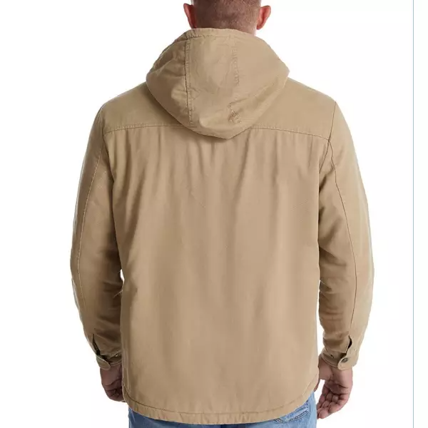 Men's Cashmere Multi Pocket Hooded Shirt Jacket